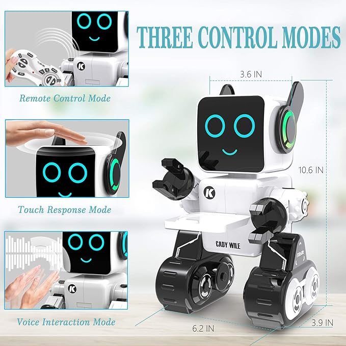 Robot Toy for Kids, Intelligent Interactive Remote Control Robot with Built-in Piggy Bank Educational Robotic Kit Walks Sings and Dance for Boys and Girls Birthday - Toyigo