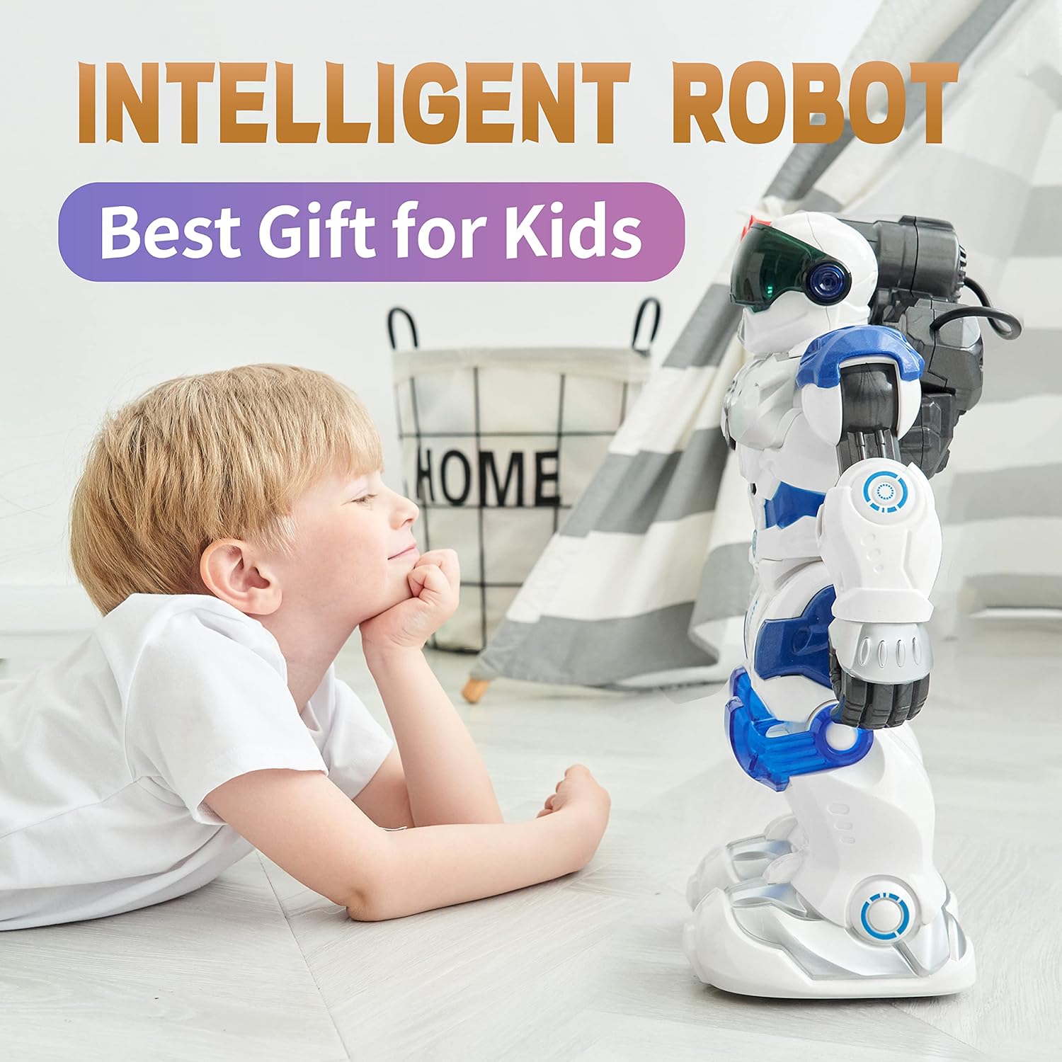 Large RC Smart Robot Toys for Kids,Remote Control Singing,Dancing and Battle,Moonwalking,Gesture Sensing,Soft Darts Shooting,Programmable Interactive,Gift Present for 3 4 5 6 7 8 Year Old Kids. - Toyigo