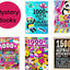 Set of 4 Stickers Books, 1000+ Stickers for Each Book, Fantasy, Food, Photographs and Animals, for 6 Years, 32672F