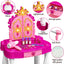 Toddler Makeup Table with Mirror and Chair, Kids Makeup Vanity Set with Accessories and Lights,  Music Sound for Girls, Toddlers 3-5 Years Old