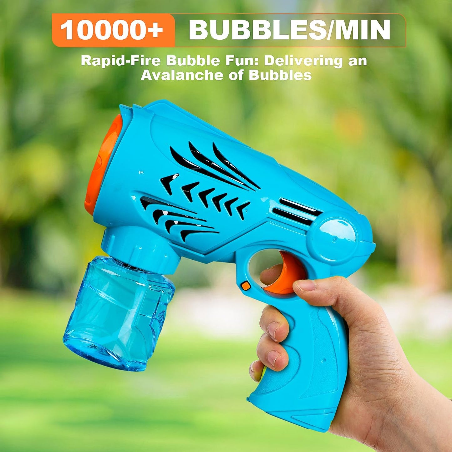 2 Pack Bubble Guns for Kids, Bubble Machine Bubble Maker, Bubbles for Toddlers with Bubble Solutions, Outdoor Game for Kids Automatic Bubble Blaster, Gun Bubble Toys Kids Outdoor Activity