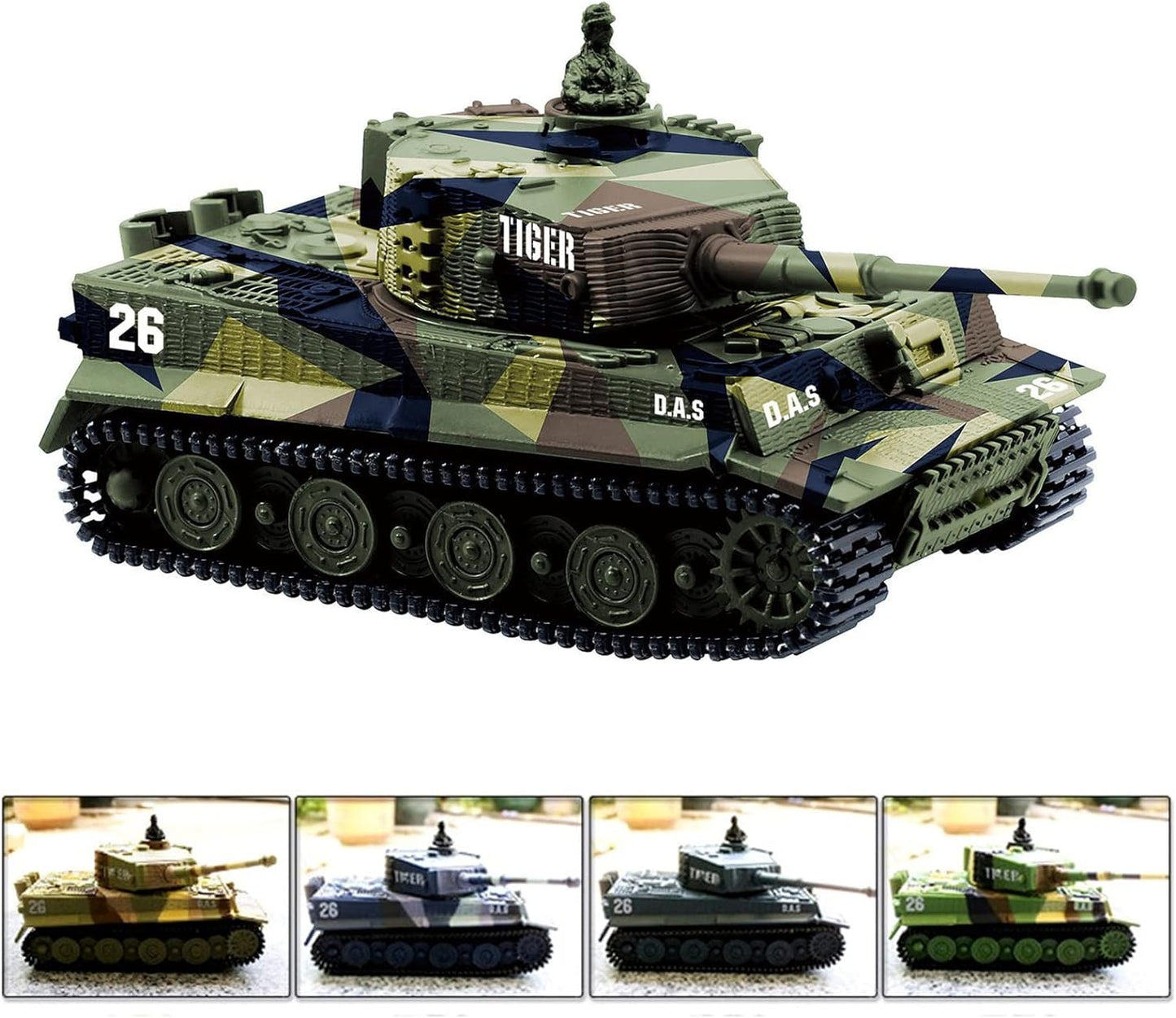 Remote Control Tiger I Tank,1:72 Scale German Tiger I Panzer Tank, Remote Control Mini RC Tank, Rotating Turret RC Tank, Sound Effects RC Tank - Toyigo