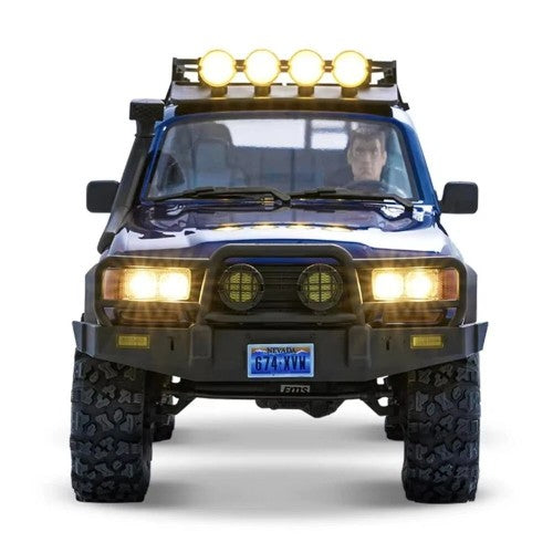 1/10 2.4G 4WD Brushless RC Car for TOYOTA Land Cruiser LC80 RS | Remote Controlled Locking Differentials, Two Speed Portal Axles, LED Light | Vehicles Models Toys - Blue