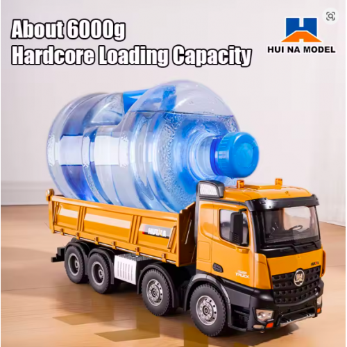 1:14 Alloy RC Dump Truck – 12CH Large 8-Wheel Heavy Construction Transport Vehicle