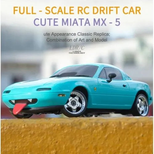 1/18 2.4G RWD RC Car Mazda MX-5 with Gyro, LED Light, On-Road Full Proportional Racing Vehicles - Blue & Pink