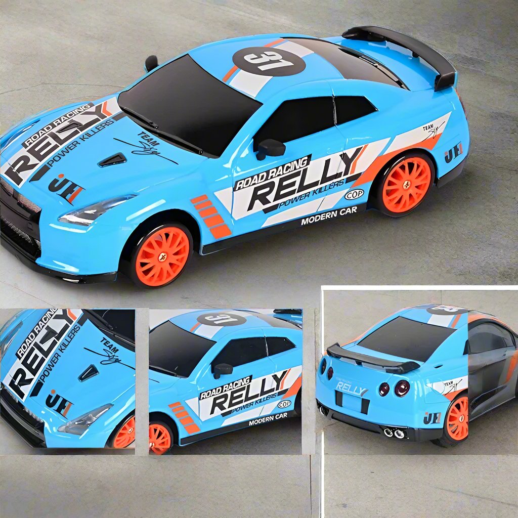 RC Car, RC Drift Car 1/24 2.4GHz 4WD Remote Control Sport Racing On-Road Vehicle with LED Light, Professional Racing Toys GTR Model AE86 for Children's - Toyigo