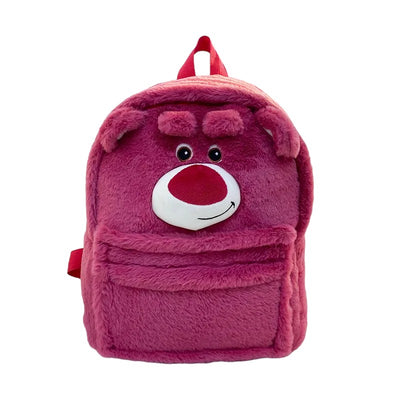 Cartoon Plush Backpack, Lotso Alien Funny Plush Toys, Students Large Capacity Bag, Soft Stuffed Schoolbag- Lightening Girls Casual Soft Bag - Toyigo