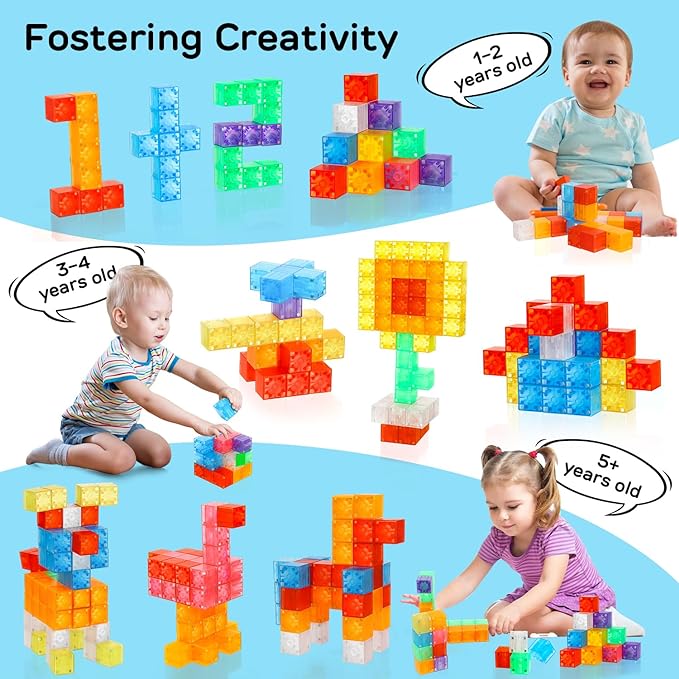 36PCS Magnetic Blocks, Magnetic Building Blocks for Toddlers 3-5, Magnet Blocks, Magnetic Toys, Magnet Toys for Toddler, Kids Building Blocks, Toddler Building Toys for Kids