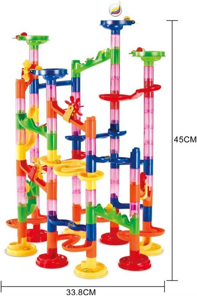 Marble Run Race Coaster Set, Marble Run Railway Toys [ 105 Pieces ] Construction Toys, Building Blocks Set, Marble Run Race Coaster Maze Toys for Kids