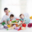 Wooden Fruit Basket Play Set with Magnetic Vegetables, Simulation Kitchen Toy for Kids