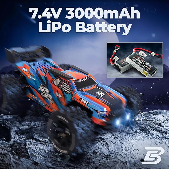 RC Trucks, 4x4 Offroad Waterproof, HP141 Fast RC Cars, Max 50MPH Brushless RC Car, 1:14 Scale RC Monster Trucks, Remote Control Cars, Hobby Off Road RC Electric Car for Kids Adults - Toyigo