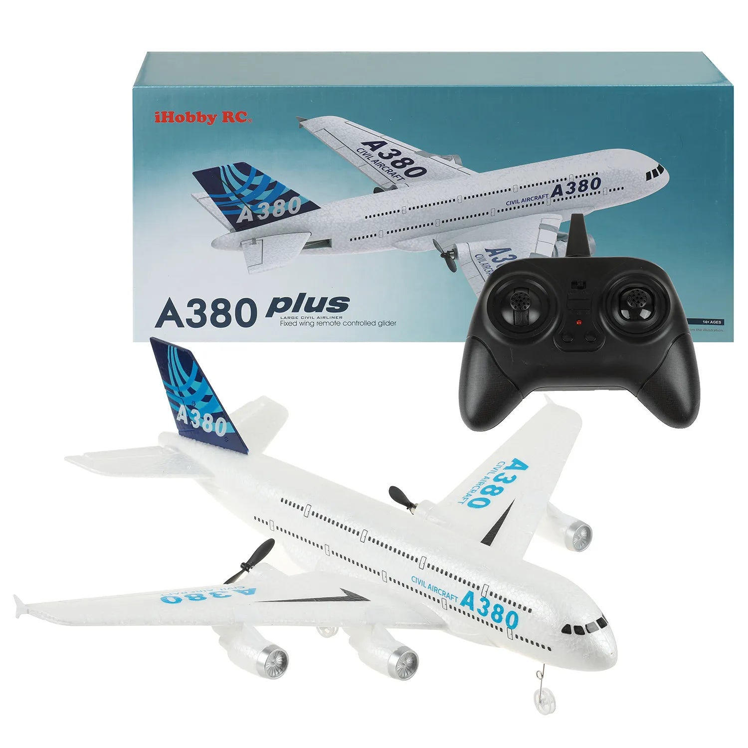 Airplane Airbus, A380 Airplane Foam Toys 2.4G Glide Fixed Wing RTF Plane Outdoor Toys Drone Modal Easy Fly RC airplane 3-Axis, Remote Control Plane - Toyigo