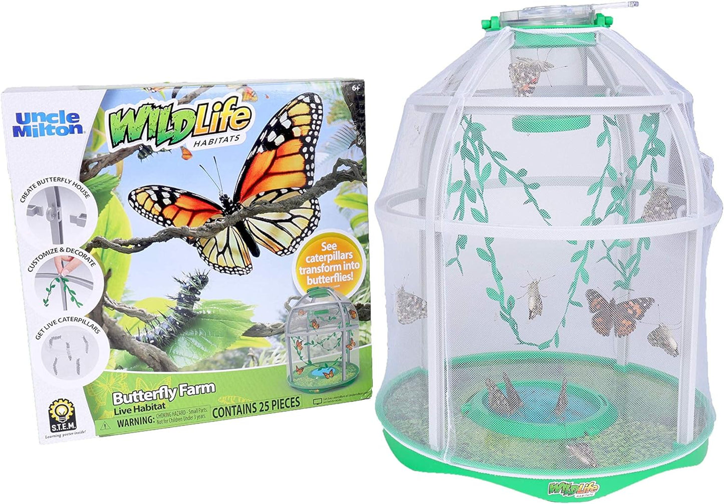 Butterfly Farm Live Habitat, Observe Caterpillars Transform Into Butterflies, STEM Toy, Great Gifts for Boys & Girls Ages 6+ - Toyigo