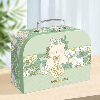 Portable Storage Box, Back packs, Home Decoration, Children's Suitcase, Children's Suitcase, Party Favor, Wedding Gift, Cartoon Bear Gift Box, Decorative Puzzle, Paper, Cardboard