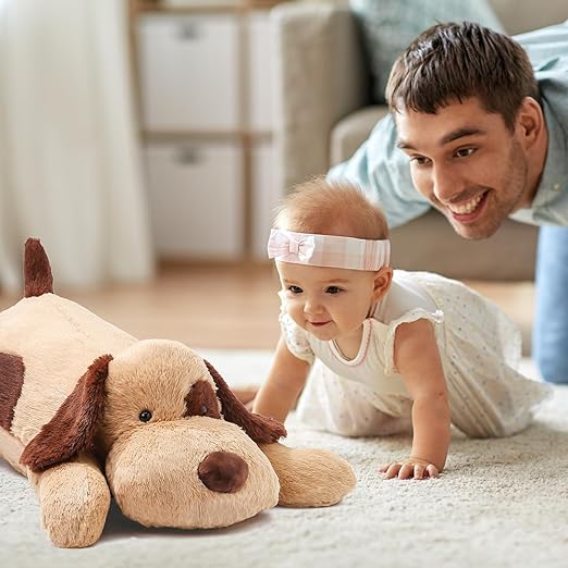 Brown Dog Weighted Stuffed Animals, 20 Inch 3.5 lbs Weighted Plush Animals, Soft Big Puppy Plush Pillow Toy, Gifts for Kids, Boys and Girls Adults (20" 3.5lbs)