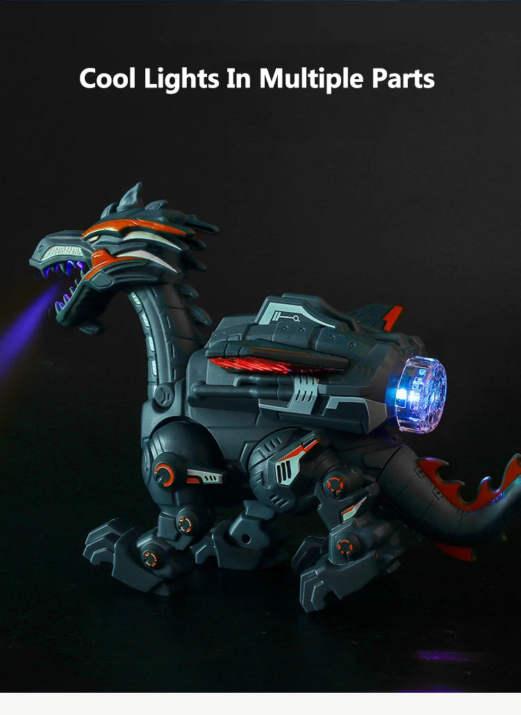 Fire Mechanical Dinoasur, Water Spray Cool Light, Realistic Toy, Flame Spray, Water Mist, Laying Eggs, Light Up Eyes, Roaring Sound, Electric Children Entertainment Puzzle Model Game Toys for Boys Gifts - Toyigo