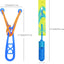 Rocket Slingshot Flying Toys with Led Lights, 12 Pcs Slingshot Toy for Kids, Summer Outdoor Game LED Slingshot with 12Pcs Launchers + 12Pcs Arrow Helicopters, Glow in The Dark Kids Party Supplies