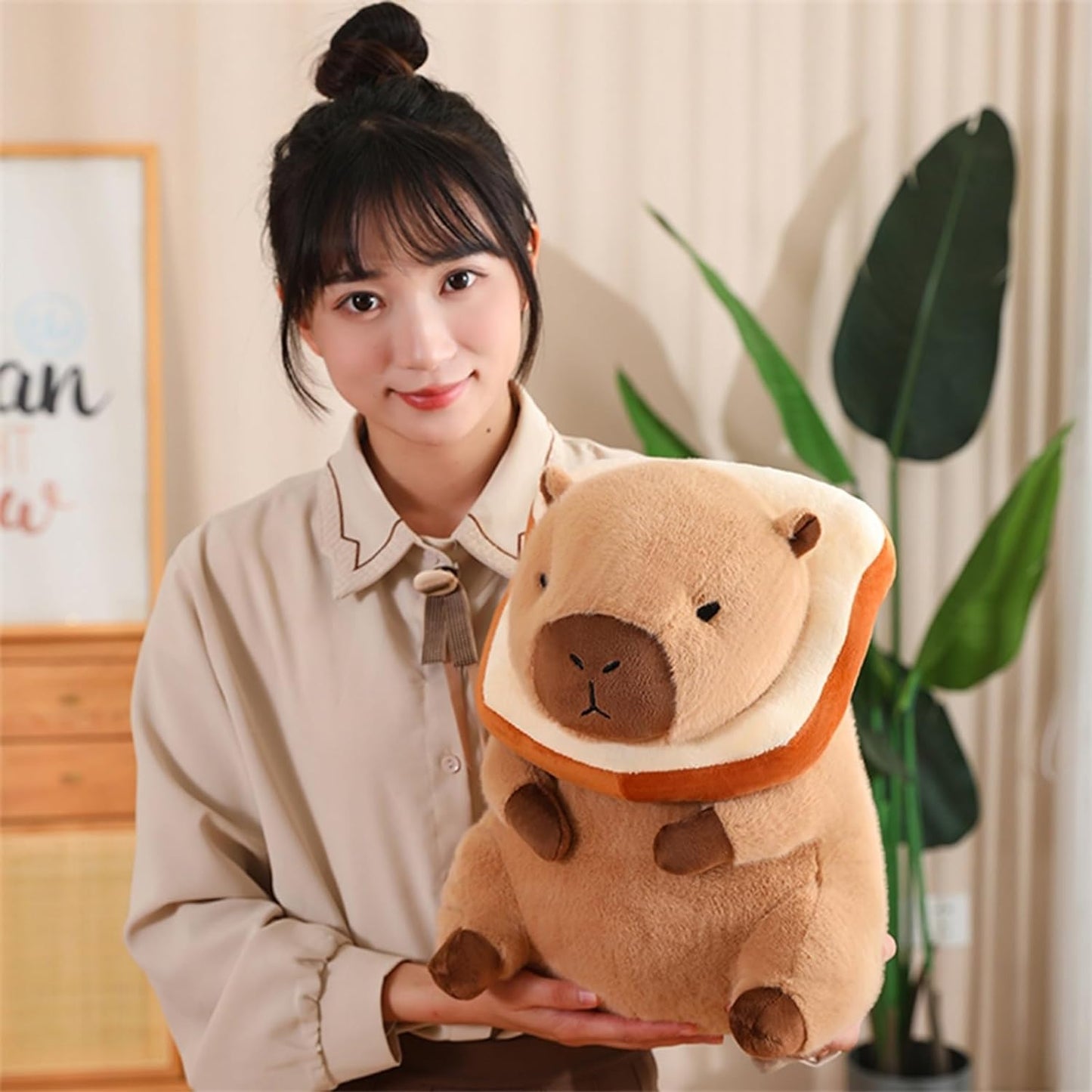 Cute Capybara Stuffed Animals, Wearable Toast Headset Capybara, Gifts for Kids, Bread Capybara, 12-inch Stuffed Animal