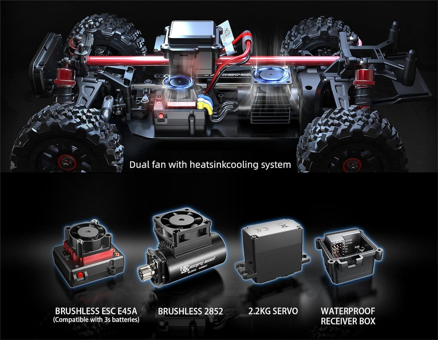 Rc Truck, 4x4 Rc Brushless Rc Truck, 14209 Electric Powered RC Car,  Brushless Motor and Esc, Rc Cars for Adults,1/14 4wd High Speed Rc Cars Drift for Adults Off Road Rc Car - Toyigo