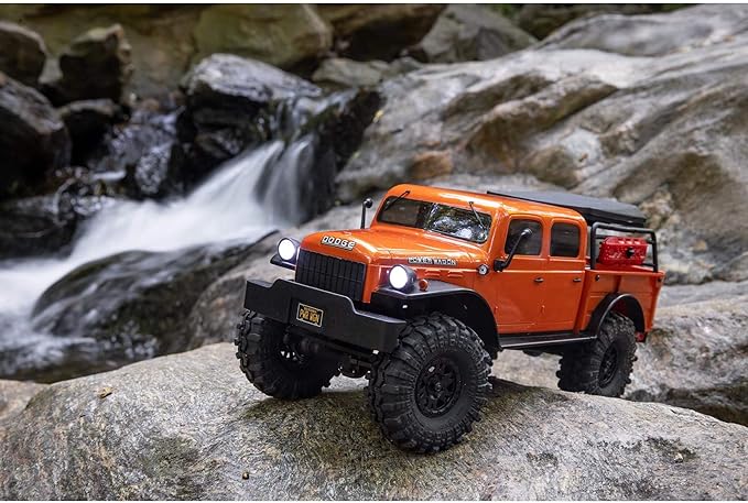 RC Truck, SCX24 40's 4 Door Dodge Power Wagon Orange1/24 4 Wheel Drive-RTR Truck Remote Control Truck For Kids - Toyigo