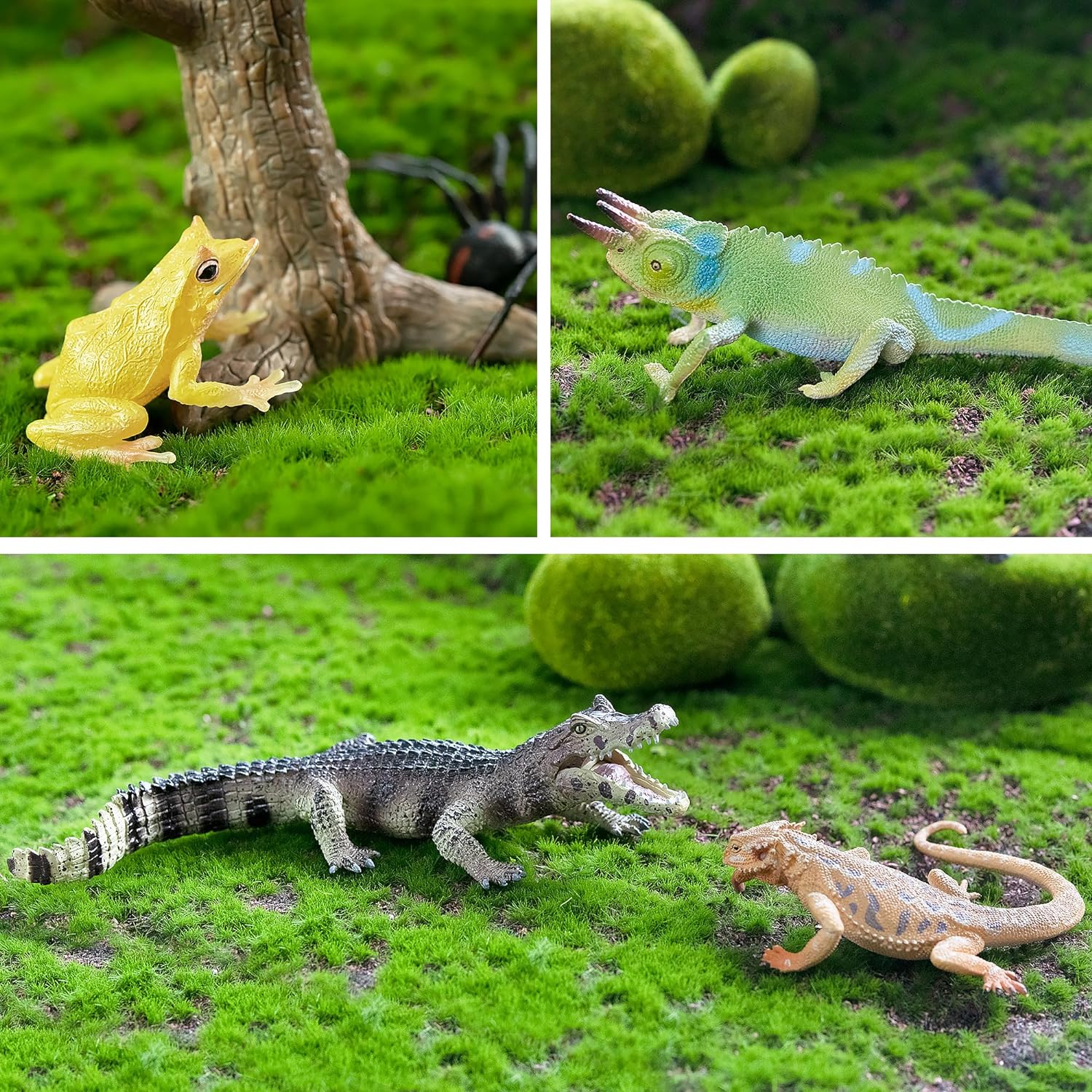 Reptile Animal Figurine Toys, 12PCS Reptile Animal Figurine Toys Set?Cold Blooded Amphibians Desert Animal Figures Set, with Komodo Dragon Lizard Snake Chameleon Toy Birthday Gift Party Favor for Kids Toddlers - Toyigo