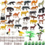 Animal Figurines Toys, 52 Pcs Small Mini Realistic Safari Zoo Plastic Animals Figures Learning Educational Toy Set for Kids Toddlers Jungle Wild Forest Animals Playset Cupcake Topper