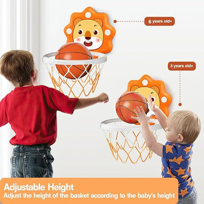 Indoor Mini Basketball Hoop for Toddlers Kids Boys Bedroom, Adjustable Height, Space-Saving, Christmas Birthday Gifts Toy for Boys, Toddler Toys