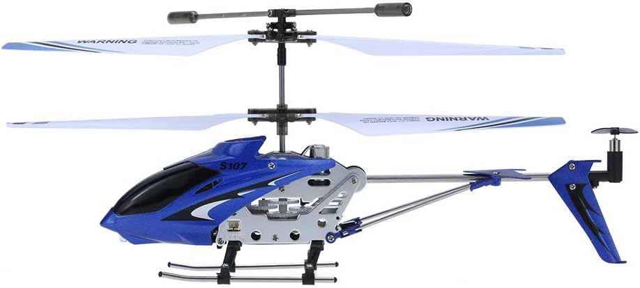 RC Helicopter, S107G 3 Channel, RC Helicopter with Gyro, Blue - Toyigo