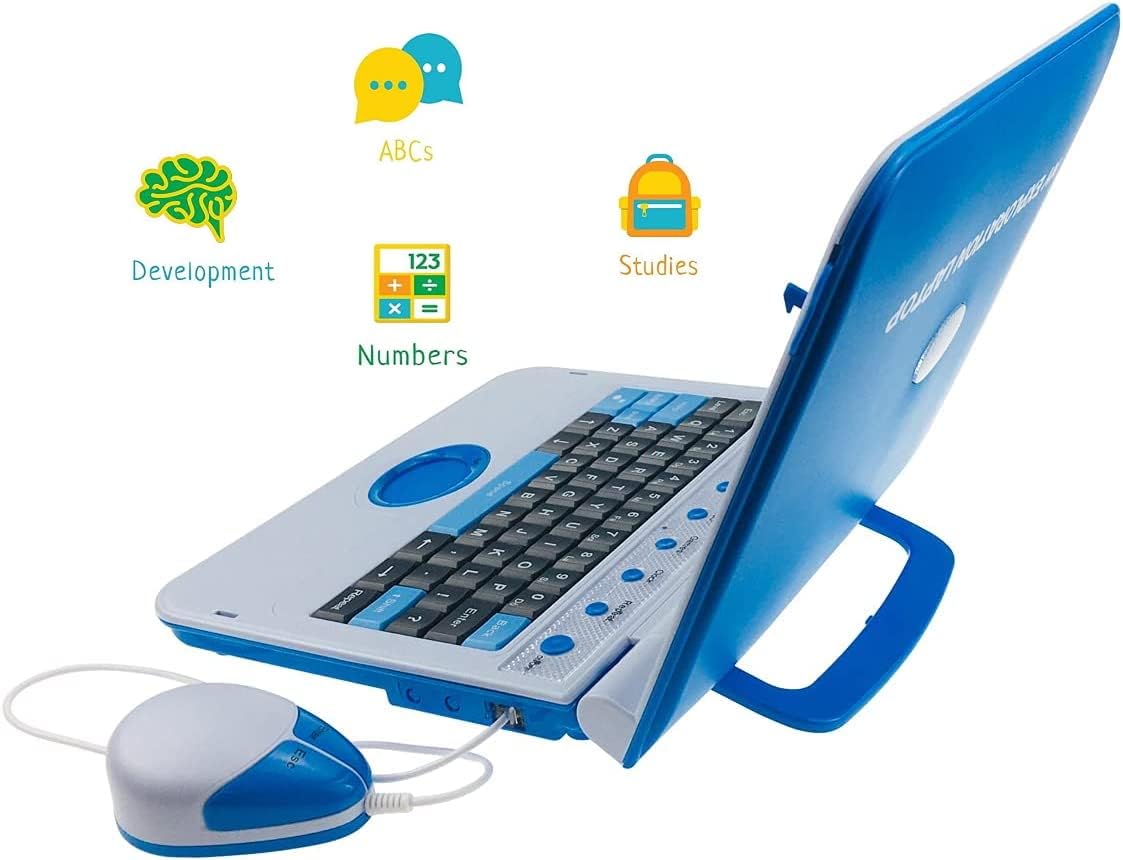 Exploration Toy, Educational Learning Laptap, 80 Challenging Games and Activities, Interactive Learning Computer Included LCD Screen, Keyboard and Mouse  for Kids, Ages 5-10