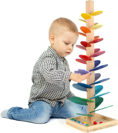 Marble Runs, Wooden Marble Tree Toy, Marble Ball Run Track Game for Kids, for Toddlers,for Kids, Music Tree Educational Montessori Toy Boy Girl Gifts