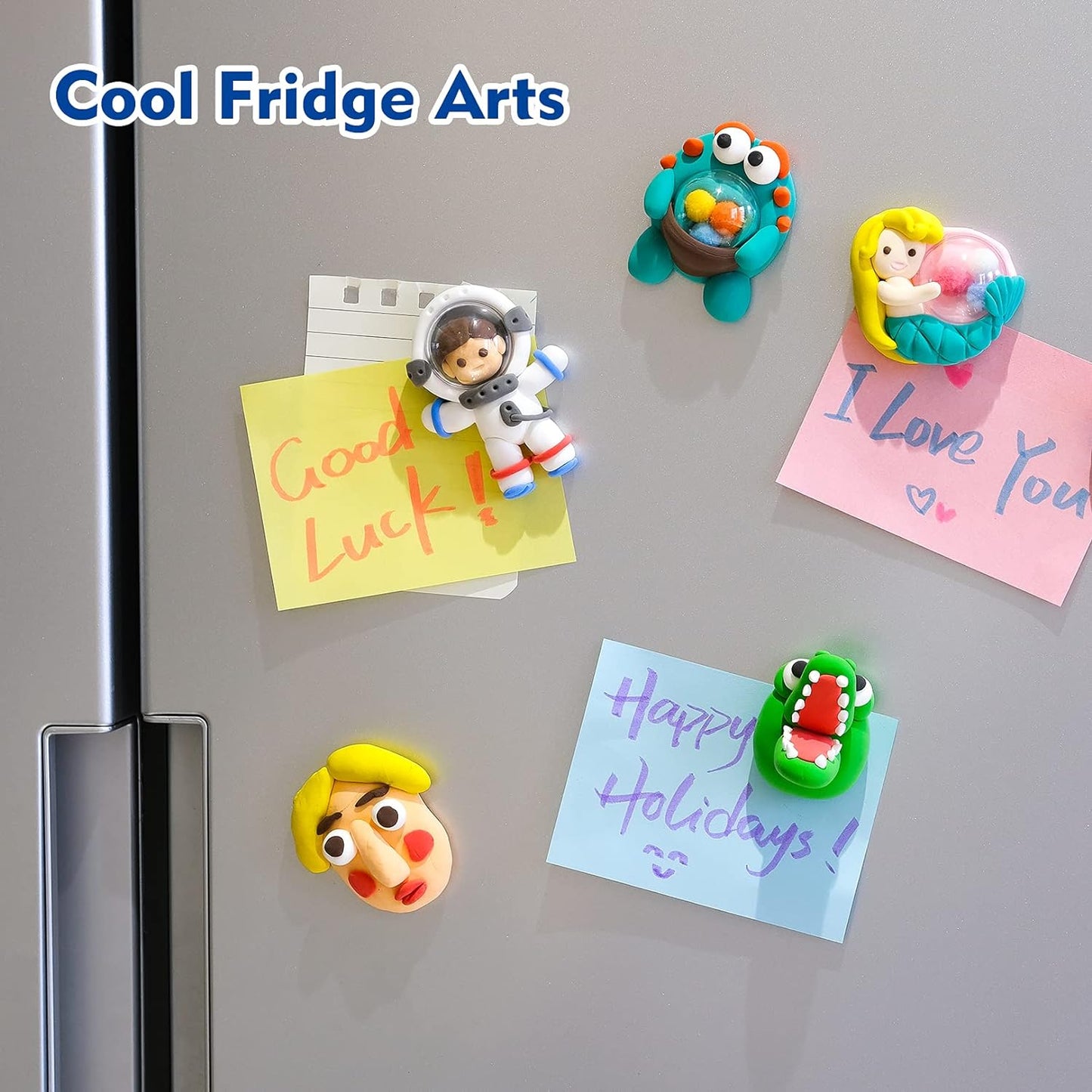 Air Dry Clay Kit for Kids, Create Your Own Refrigerator Magnets with Modeling Clay, Art Activity Set, Craft Project Gifts for Boys & Girls