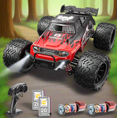 Off-Road Monster Truck RC Cars, Power Full Stunt cars, Speed Turns Drifting RC Cars, 1:16 Scale All Terrain RC Car, 4x4 High Speed 40 KPH RC Truck, 2.4Ghz Remote Control Truck with 2 Batteries - Toyigo