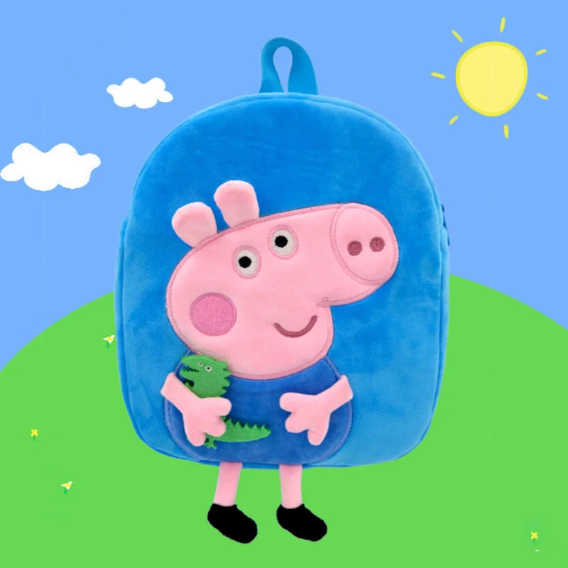 Cute,  Peppa Pig Stuffed Toy, Child Plush Backpack, George Kindergarten Backpack Cartoon Shoulder Animal Bag for Girls, Boys Baby George Plush Backpack - Toyigo