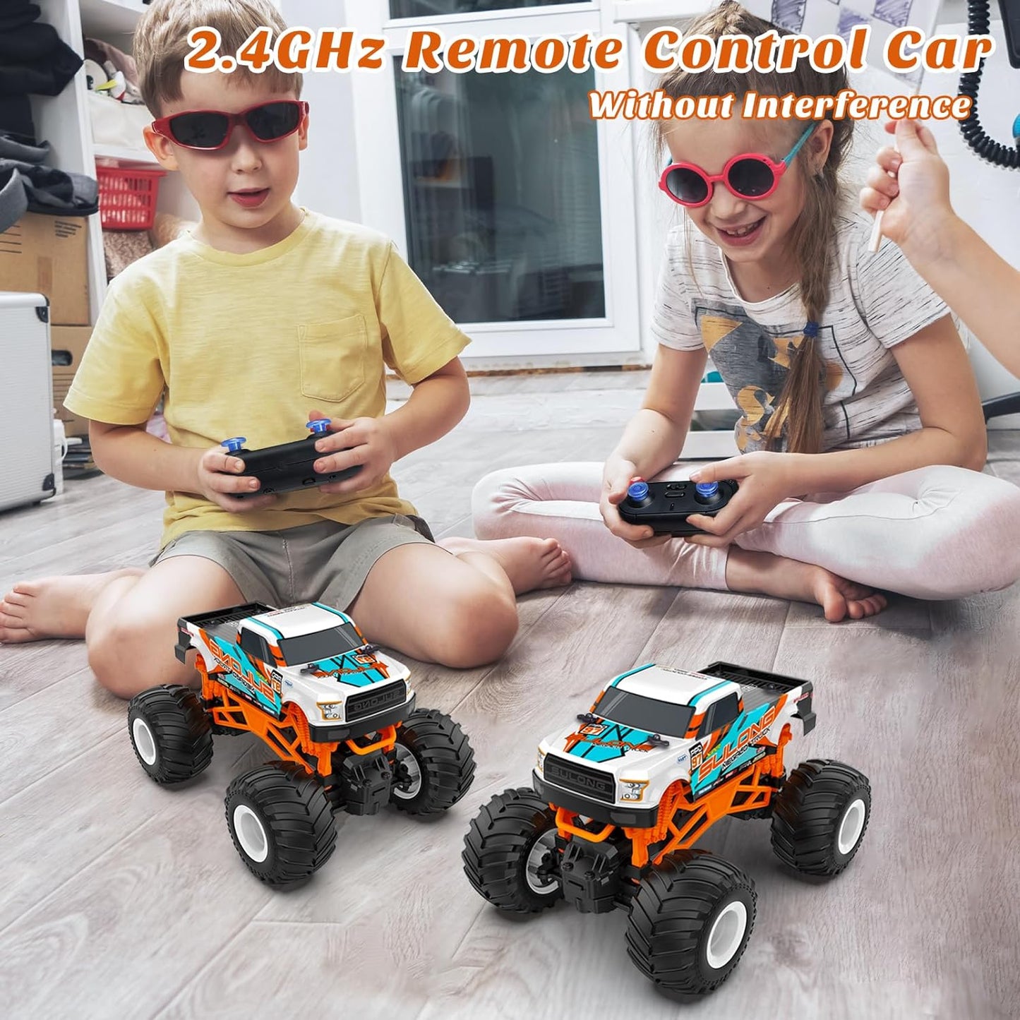 RC Truck, 1:16 Scale RC Monster Truck, 2.4GHz All Terrain Car for Kids 4-12, 20 Km/h Off Road RC Truck, Christmas or Birthday Gift - Toyigo