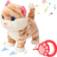 Electric Musical Cute Kitty Toy Remote Control Walking Nodding Pet Cat Stuffed Animal Meows Wags Tail Plush Interactive Gifts for Kids,9.5"