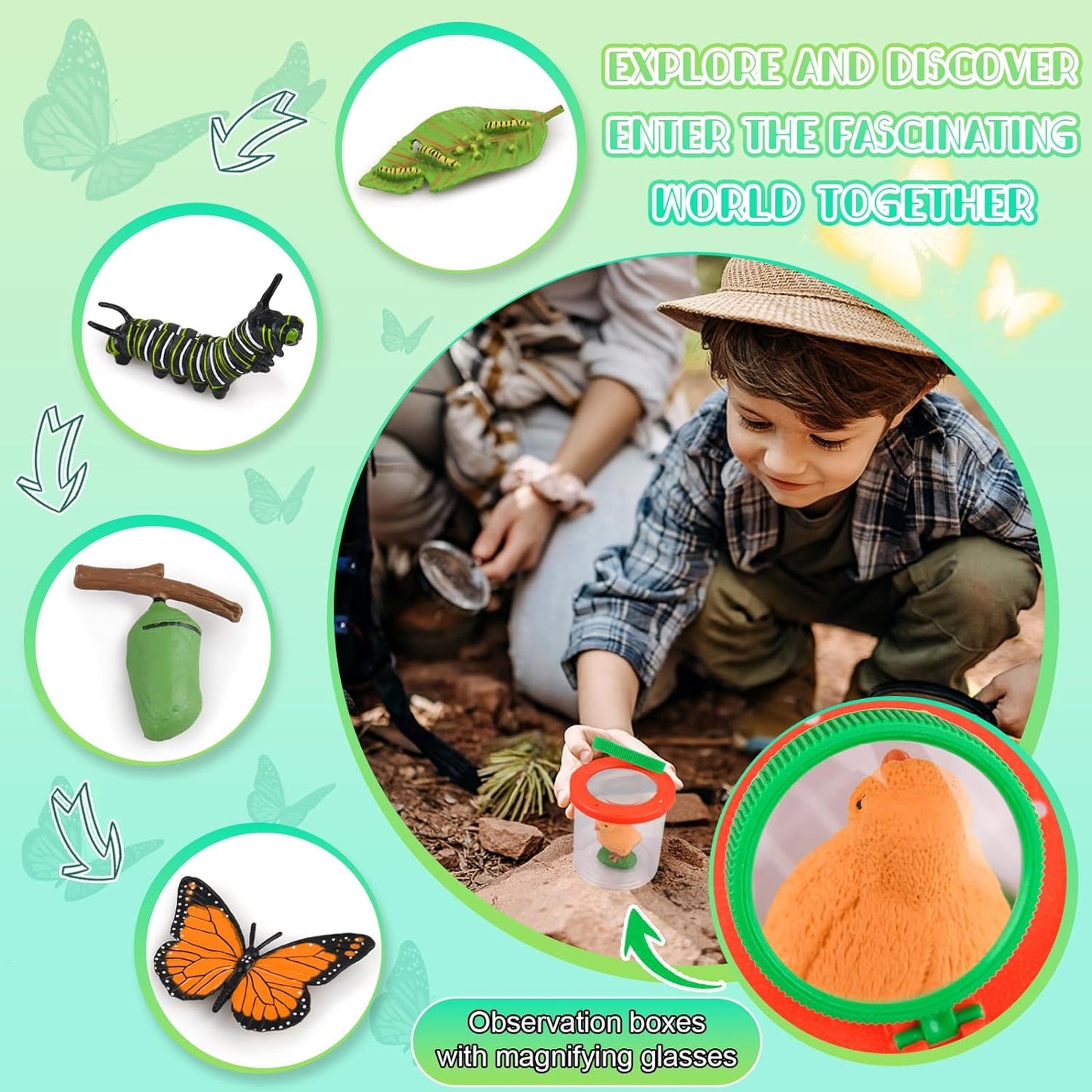 Learning & Education Toys, Frog, Butterfly, Chicken, Ladybug-  Montessori Toys Animal Toy, Educational & Fun Matching Game,Preschool Learning Toys, Outdoor Explorer Kids Toys - Toyigo