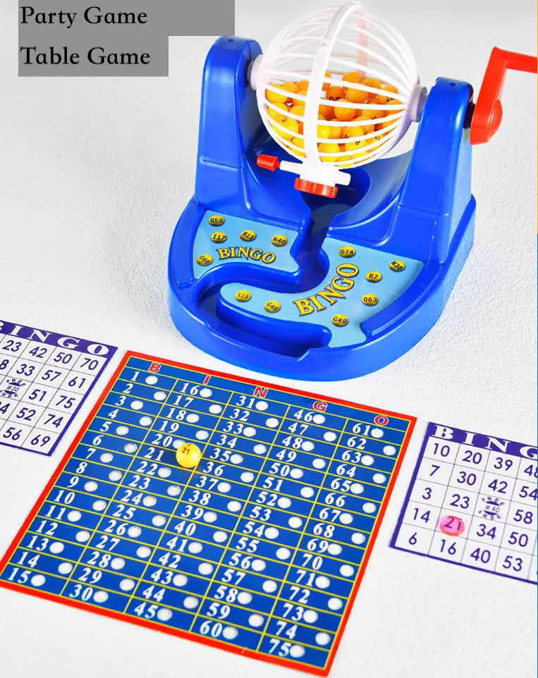 Family Fun Party Game, Bingo Cage Champion Set, Party Game Table Toy, Desktop Bingo Game, Bingo Draw Lottery Simulation, Children's Interactive Bingo Toy - Toyigo