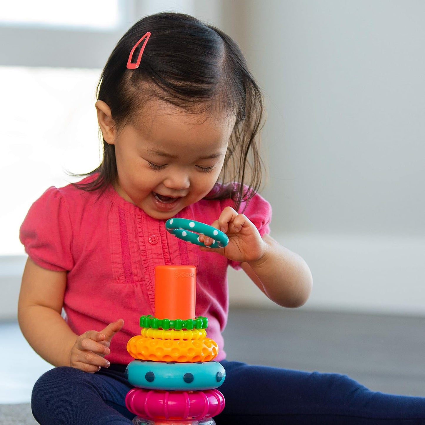 Circles Stacking Ring Toy, Circles Stacking Ring, Age 6+ Months Stacking Ring, STEM Learning Toy, Age 6+ Months,9 Piece Stacking Ring Set - Toyigo