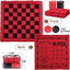 Giant 3-in-1 Outdoor Game Mat: Double-Sided Checkers, Chess, and Tic-Tac-Toe Blanket - Perfect for Family Fun and Backyard Activities