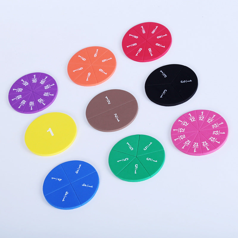 Primary School Mathematics Teaching Aids, Fraction Problem Learning Demonstrator, Fraction Discs for Third and Fourth Grade Fraction Modules