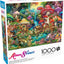 Aimee Stewart, Merry Mushroom Village Picnic, 1000 Piece Jigsaw Puzzle for Adults, Challenging Puzzle Perfect for Game Nights, Finished Size 26.75 x 19.75