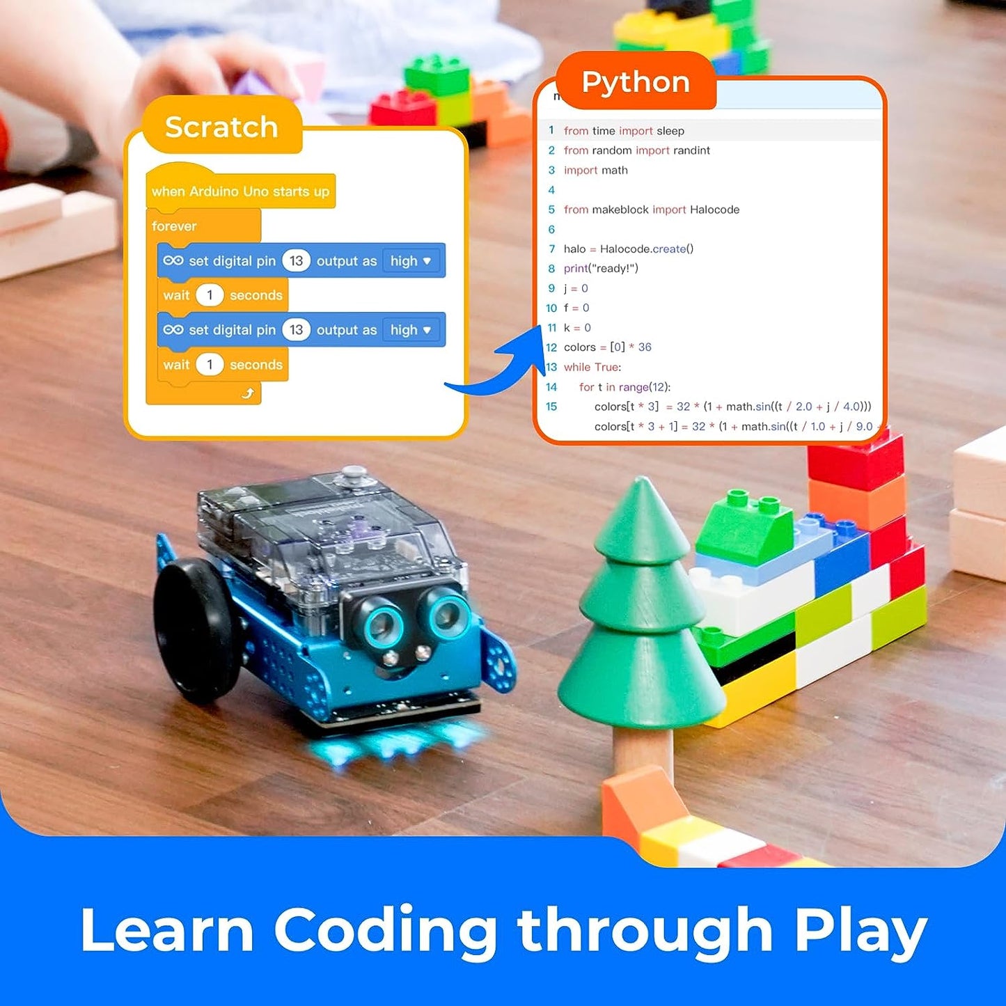 Makeblock mBot Neo Coding Robot, Learning & Education Robot, Support Scratch & Python Programming Robotics Kit, Ages 8-12 and up, Building STEM Robot Toys Gifts Boys Girls for Kids