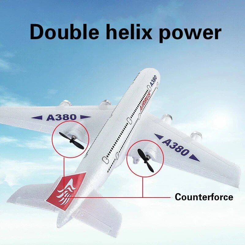 RC Airliner, A380 RC Airplane Boeing 747 RC Plane Remote Control Aircraft 2.4G Fixed Wing Plane Model, RC jet, RC Airplane 2 Batteries Toy RC Airliner with LED Lights Drop Resistant Aircraft EPP Airplane - Toyigo