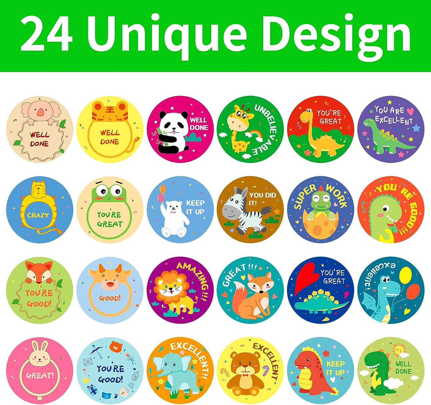 3 Rolls Motivational Stickers, 1500 Pcs Teacher Reward Stickers, School Supplies Roll Sticker, Potty Training Stickers for School Classroom Home, 24 Designs for Kids