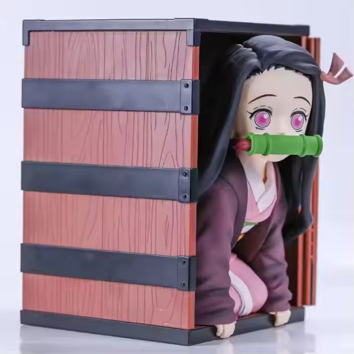 22CM Demon Slayer Kamado Nezuko Figures Popcorn Box Model Doll PVC Anime Figure Statue Manga Decor Gift Toys