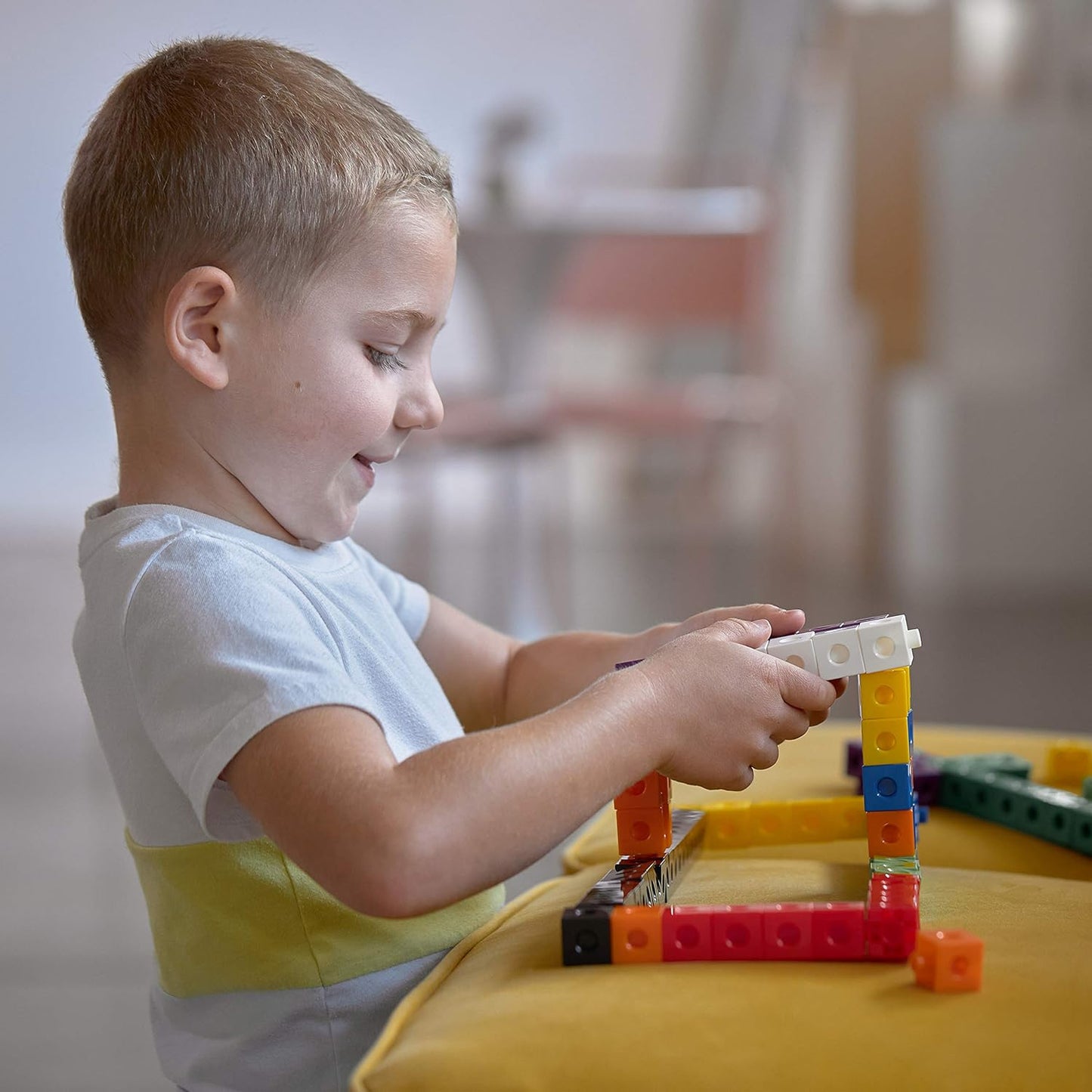 Linking Cubes, Set of 100 - Connecting and Counting Snap Blocks, Construction and Early Math For Preschool and Elementary Aged Kids