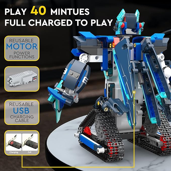 Robot Building Toys for 8 9 10 11 12 13 14 Year Old Boys Girls Kids Gift Idea (477 Pieces), Remote Control & APP Programmable Robot Kit Boy Toys Building Set - Toyigo