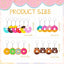 Donut Party Favors Sweet Donut Keychain Kids Key Chains for Backpacks Sweet Donut Theme Keychain Pendant for Kid Toy Ornament Souvenirs Gift Treat Goodie Bag Fillers