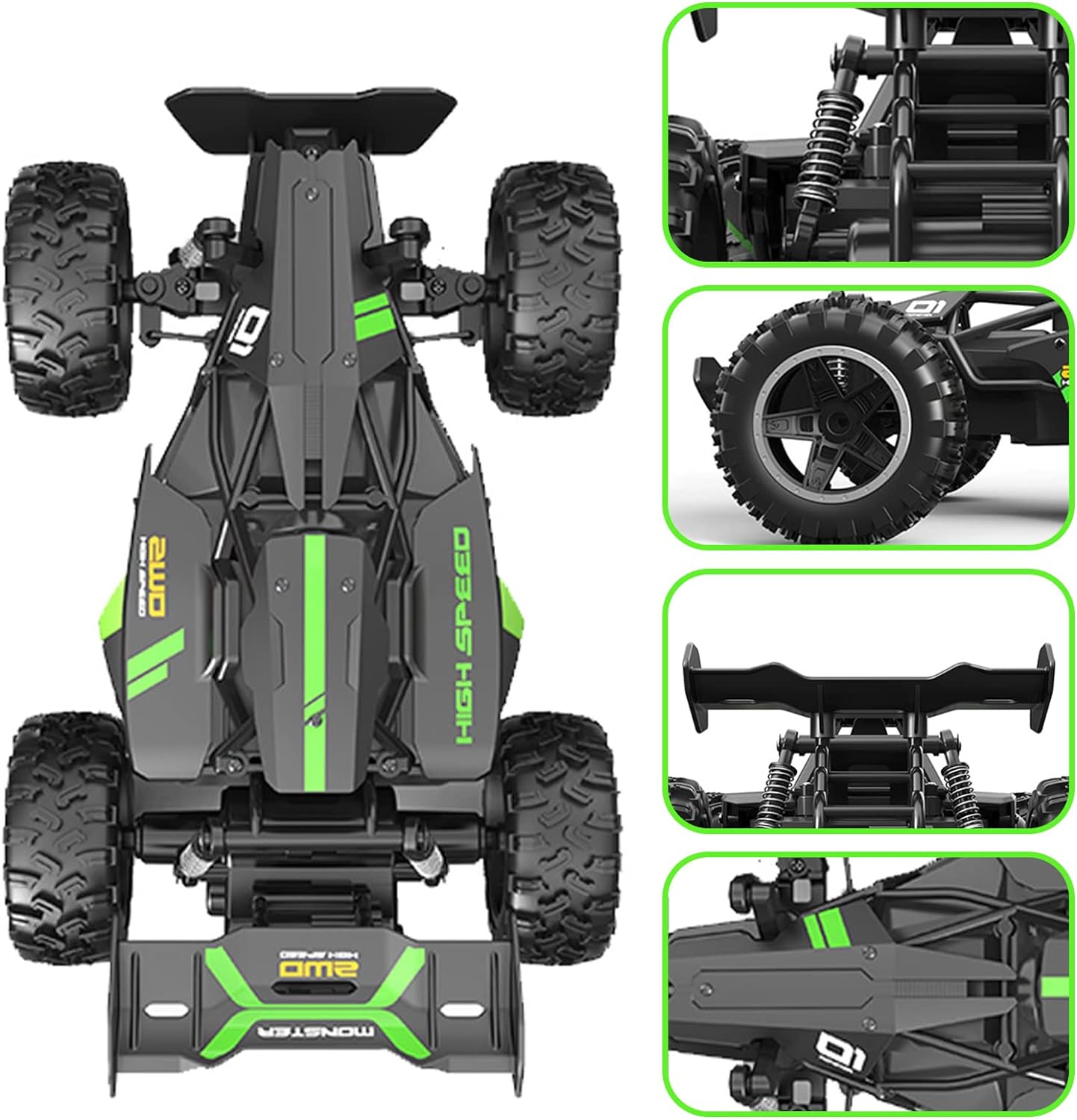 Remote Control Car, Cross-border 2.4G RC racing car, 1:18 bigfoot off-road RC vehicle, Bigfoot off-road vehicle for children, Charging remote control racing car, High-speed RC truck for kids