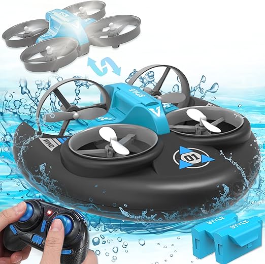 Waterproof RC Monster Truck RC Drone, 20+ MPH Fast RC Boat,  Pool Toys for Kids 8-12, 3 in 1 Remote Control Car for Boys, Sea Land Air Outdoor Toys, Birthday Gifts for Boys - Toyigo